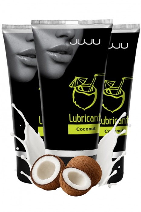 Набор из 3 съедобных лубрикантов JUJU со вкусом кокоса - JuJu - купить с доставкой в Сергиевом Посаде