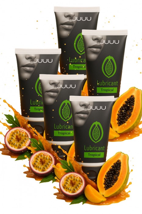 Набор из 5 съедобных лубрикантов JUJU со вкусом тропических фруктов - JuJu - купить с доставкой в Сергиевом Посаде