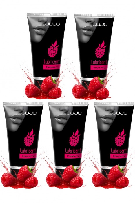 Набор из 5 съедобных лубрикантов JUJU со вкусом малины - JuJu - купить с доставкой в Сергиевом Посаде