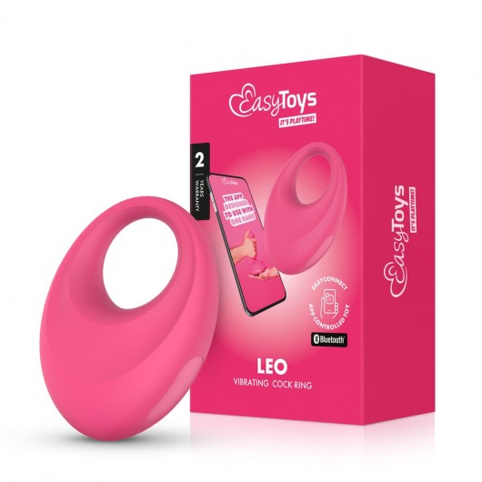 Розовое интерактивное эрекционное виброкольцо Leo - Easy toys - в Сергиевом Посаде купить с доставкой