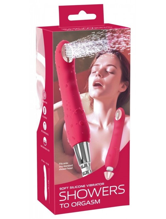 Малиновая насадка на душ с вибрацией Showers to orgasm - 20,1 см. - Orion - купить с доставкой в Сергиевом Посаде