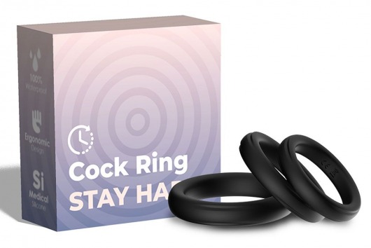 Набор из 3 черных эрекционных колец Stay Hard - Boys of Toys - в Сергиевом Посаде купить с доставкой