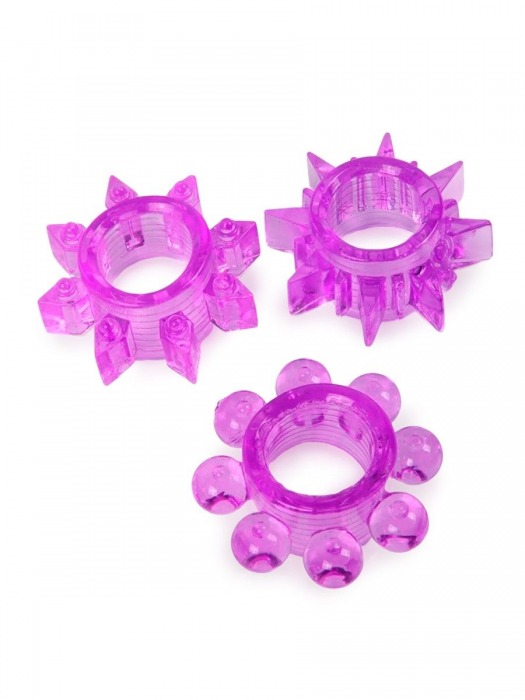 Набор из 3 лиловых эрекционных колец различной формы - Erowoman-Eroman - в Сергиевом Посаде купить с доставкой