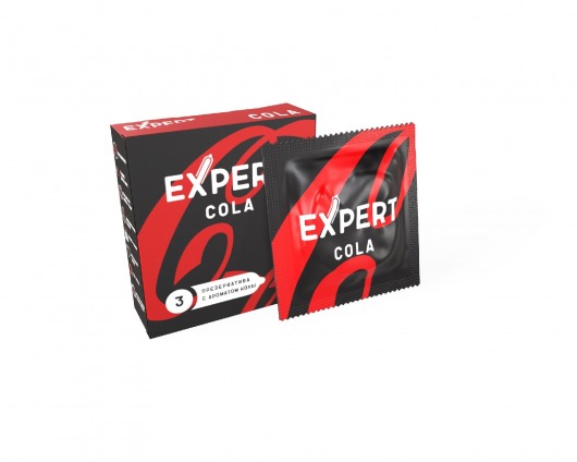 Презервативы с ароматом колы Expert Cola - 3 шт. - Expert - купить с доставкой в Сергиевом Посаде