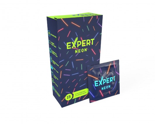 Светящиеся в темноте презервативы Expert Neon - 15 шт. - Expert - купить с доставкой в Сергиевом Посаде