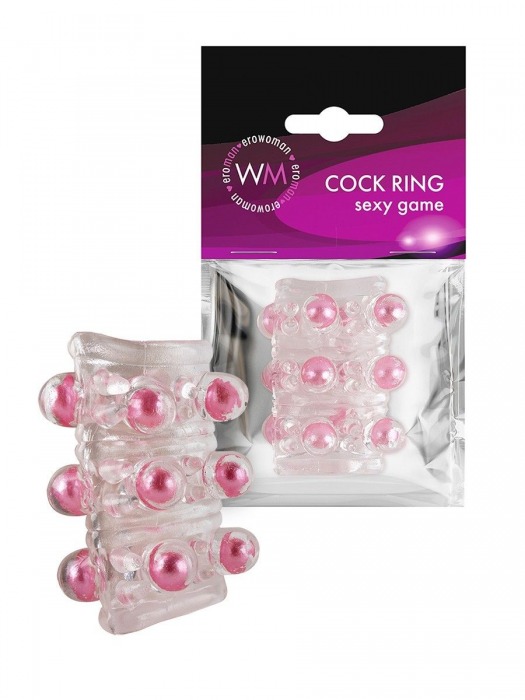 Прозрачная сквозная насадка на пенис с цветными шариками - Erowoman-Eroman - в Сергиевом Посаде купить с доставкой