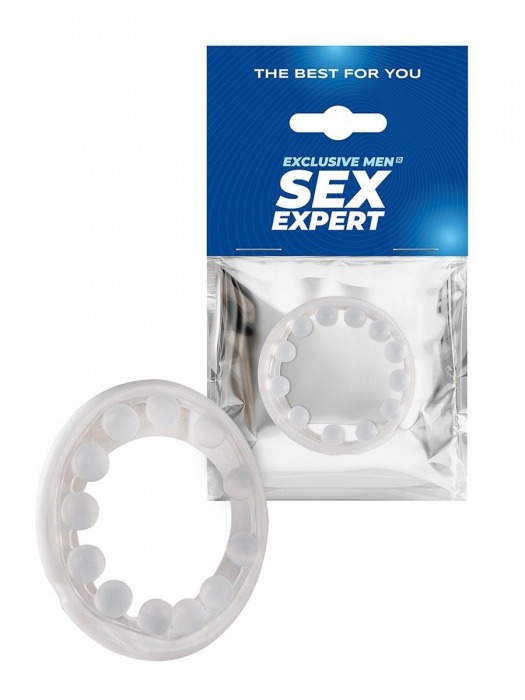 Эрекционное кольцо со стимулирующими шариками на поверхности - Sex Expert - в Сергиевом Посаде купить с доставкой
