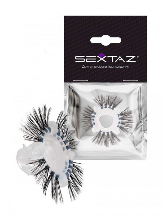 Эластичное эрекционное кольцо с черными «ресничками» - Sextaz - в Сергиевом Посаде купить с доставкой