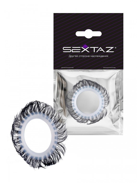 Эластичное эрекционное колечко с черными «ресничками» - Sextaz - в Сергиевом Посаде купить с доставкой