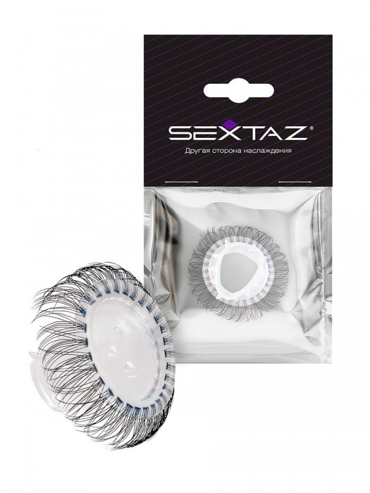 Эластичное эрекционное кольцо с длинными черными «ресничками» - Sextaz - в Сергиевом Посаде купить с доставкой