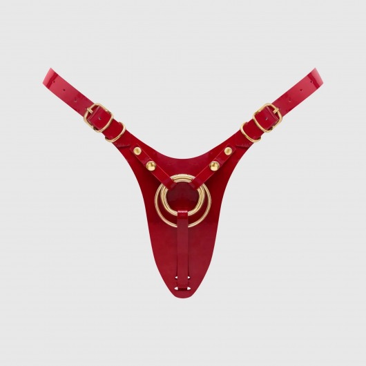 Красный пояс для фиксации насадок Strap-On-Me Leatherette Harness Fabulous - Strap-on-me - купить с доставкой в Сергиевом Посаде