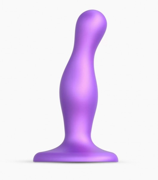 Фиолетовая насадка Strap-On-Me Dildo Plug Curvy size S - Strap-on-me - купить с доставкой в Сергиевом Посаде