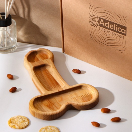 Деревянное блюдо для подачи в форме члена (25 х 16,5 х 1,7 см) - Сима-Ленд - купить с доставкой в Сергиевом Посаде