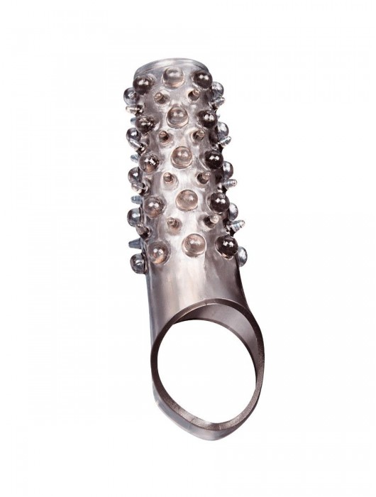 Дымчатая насадка на пенис с шипами и выпуклостями - 12 см. - Sex Expert - в Сергиевом Посаде купить с доставкой