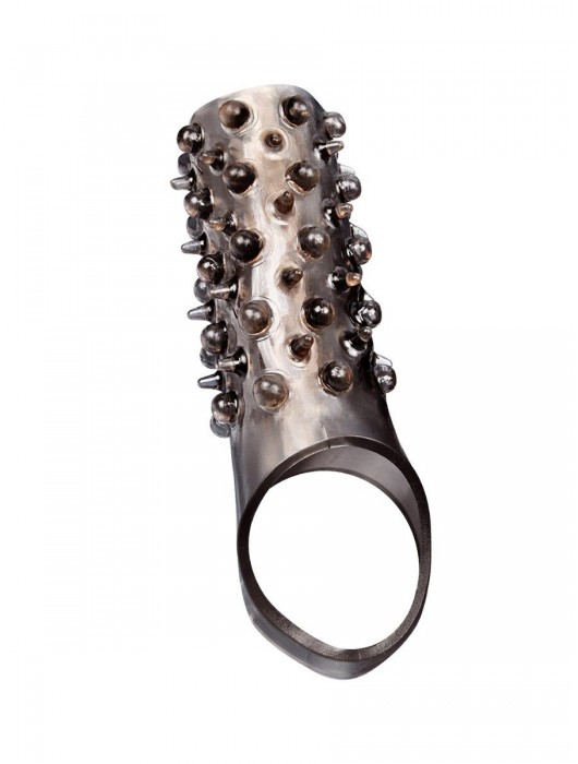 Дымчатая насадка на пенис с шипами и выпуклостями - 12,5 см. - Sex Expert - в Сергиевом Посаде купить с доставкой