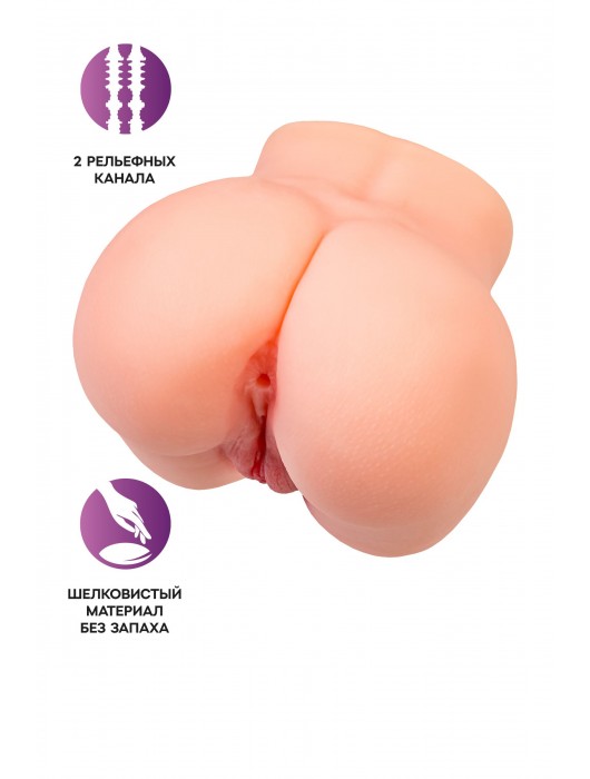 Реалистичный мастурбатор в форме попки с двумя любовными входами - No Name - в Сергиевом Посаде купить с доставкой