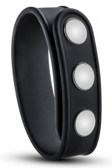 Черное эрекционное кольцо на кнопках - Blush Novelties - в Сергиевом Посаде купить с доставкой