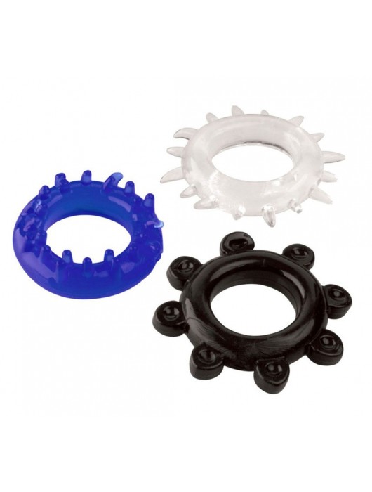 Набор из 3 эрекционных колец разного цвета и рельефа - Boys of Toys - в Сергиевом Посаде купить с доставкой