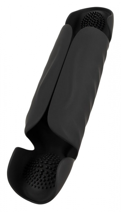 Черный вибромастурбатор с трехточечной стимуляцией Penis Trainer with 3 Point Stimulation - Orion - в Сергиевом Посаде купить с доставкой