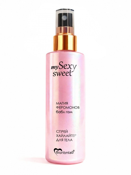 Спрей хайлайтер для тела Sexy Sweet с ароматом бабл-гам, шиммером и феромонами - 200 мл. -  - Магазин феромонов в Сергиевом Посаде