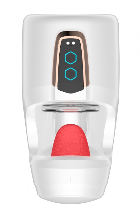 Белый мастурбатор с язычком и возвратно-поступательными движениями - Secwell - в Сергиевом Посаде купить с доставкой