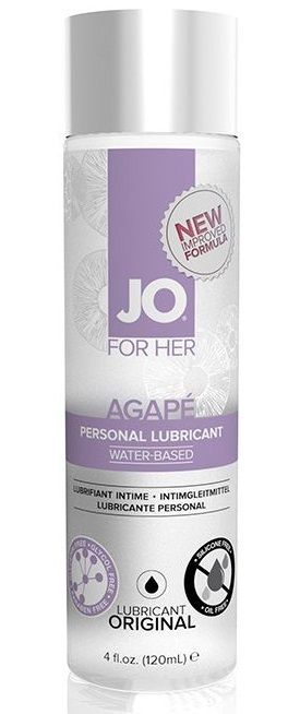 Женский лубрикант на водной основе JO AGAPE LUBRICANT ORIGINAL - 120 мл. - System JO - купить с доставкой в Сергиевом Посаде