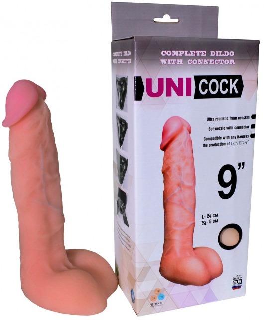 Фаллическая насадка Харнесс UNICOCK 9  - 24 см. - LOVETOY (А-Полимер) - купить с доставкой в Сергиевом Посаде