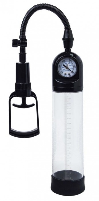 Чёрная вакуумная помпа A-toys с манометром и прозрачной колбой - A-toys - в Сергиевом Посаде купить с доставкой