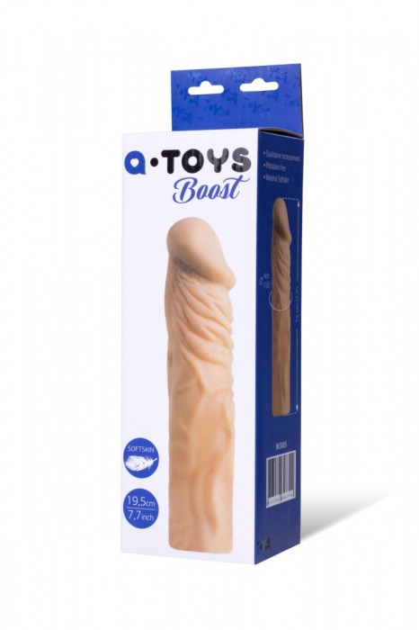 Насадка с ярко выраженной головкой и рельефным стволом - 19 см. - A-toys - в Сергиевом Посаде купить с доставкой