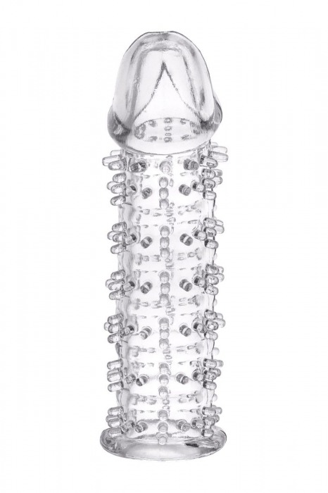 Гелевая прозрачная насадка с шипами - 12 см. - Toyfa Basic - в Сергиевом Посаде купить с доставкой