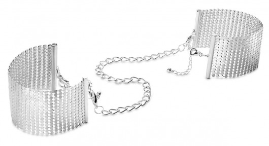 Серебристые наручники-браслеты Desir Metallique Handcuffs - Bijoux Indiscrets - купить с доставкой в Сергиевом Посаде