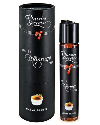 Массажное масло с ароматом крем брюле Huile de Massage Gourmande Creme Brulée - 59 мл. - Plaisir Secret - купить с доставкой в Сергиевом Посаде