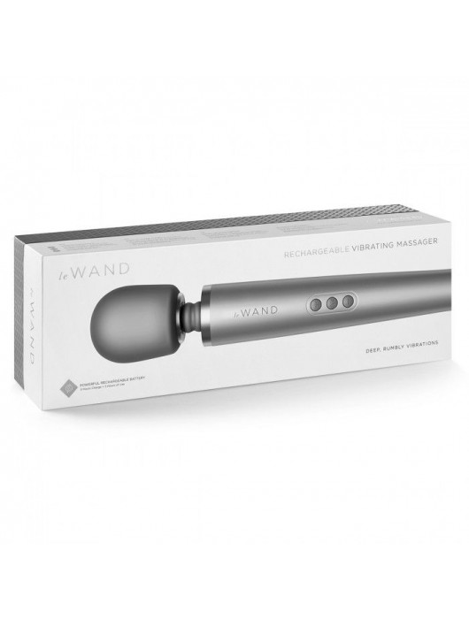 Серебристый массажёр-жезл le Wand с 20 режимами вибрации - Le Wand