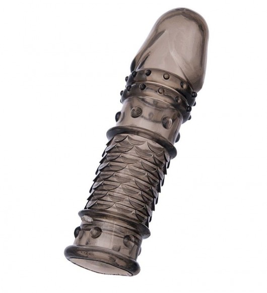 Дымчатая закрытая насадка ToyFa XLover с чешуйками и пупырышками - 13,5 см. - ToyFa - в Сергиевом Посаде купить с доставкой