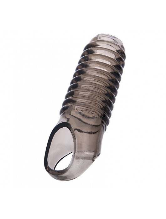 Дымчатая насадка с рёбрышками и подхватом мошонки ToyFa XLover - 12,5 см. - ToyFa - в Сергиевом Посаде купить с доставкой