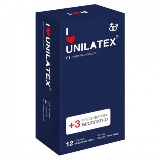 Ультрапрочные презервативы Unilatex Extra Strong - 12 шт. + 3 шт. в подарок - Unilatex - купить с доставкой в Сергиевом Посаде