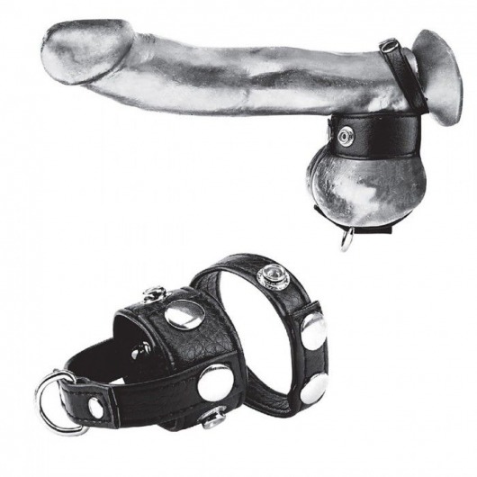 Утяжка для мошонки и пениса Cock Ring With 1  Ball Stretcher And Optional Weight Ring - BlueLine - купить с доставкой в Сергиевом Посаде