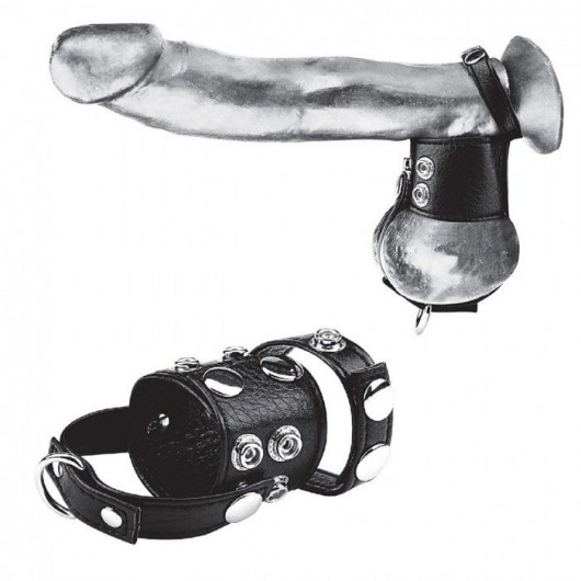 Утяжка на пенис и мошонку Cock Ring With 1.5  Ball Stretcher And Optional Weight Ring - BlueLine - купить с доставкой в Сергиевом Посаде