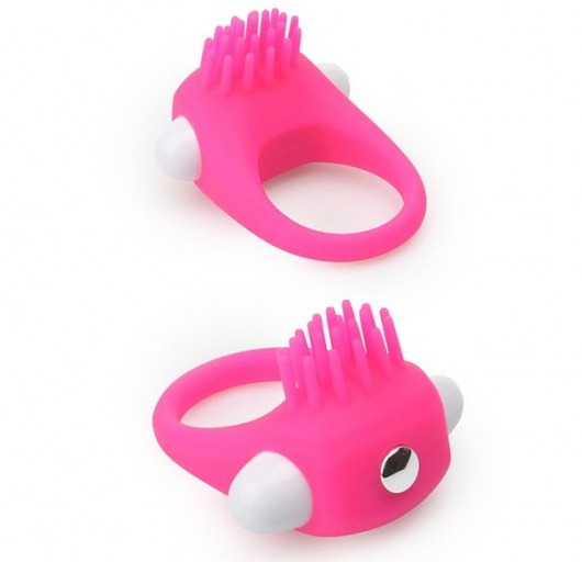 Розовое эрекционное кольцо с щеточкой LIT-UP SILICONE STIMU RING 5 - Dream Toys - в Сергиевом Посаде купить с доставкой