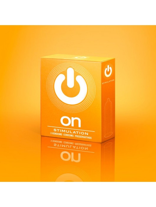 Презервативы ON) Stimulation с точками - 3 шт. - ON) - купить с доставкой в Сергиевом Посаде