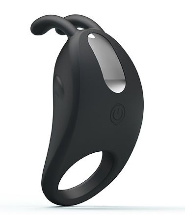 Чёрное эрекционное кольцо с вибрацией Rabbit Vibrator - Baile - в Сергиевом Посаде купить с доставкой