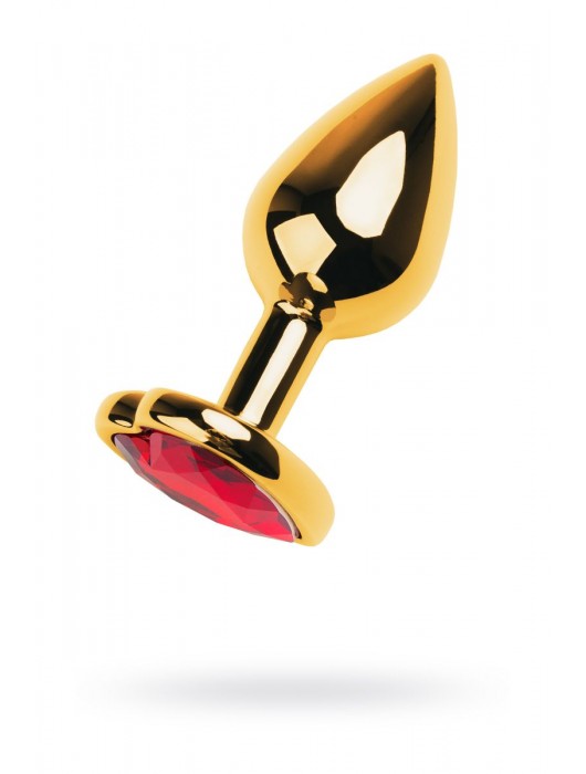 Золотистая анальная пробка с кристаллом-сердцем - 7,5 см. - ToyFa - купить с доставкой в Сергиевом Посаде
