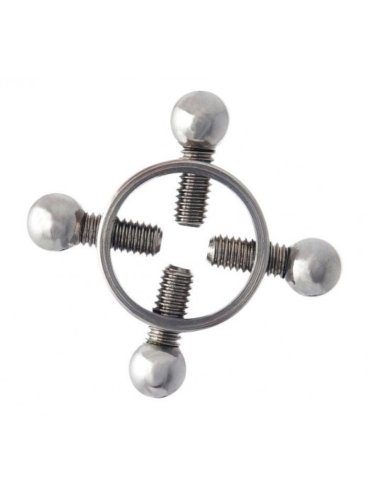 Серебристые зажимы для сосков на винтах - ToyFa - купить с доставкой в Сергиевом Посаде