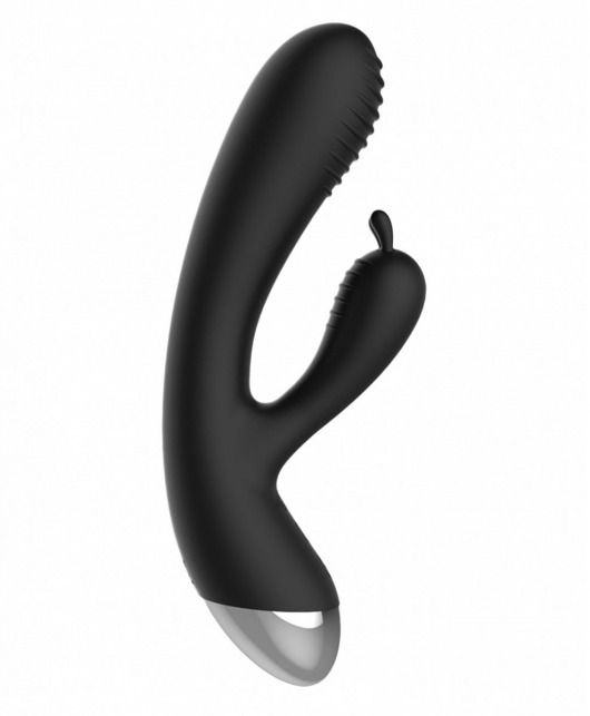 Чёрный вибратор E-Stimulation Rabbit Vibrator с электростимуляцией - 19 см. - Shots Media BV - купить с доставкой в Сергиевом Посаде