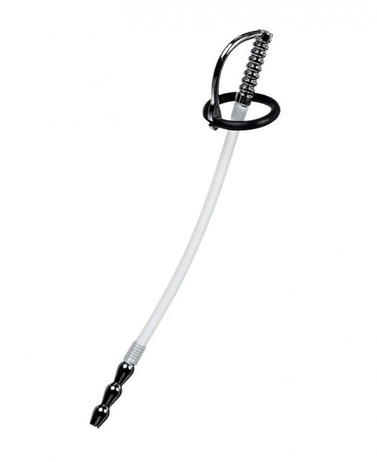 Силиконовый уретральный плаг со сменными фиксирующими кольцами Metal - ToyFa - купить с доставкой в Сергиевом Посаде