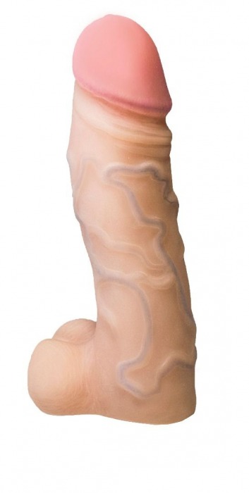 Реалистичная насадка с мошонкой REAL Standard - 15,5 см. - LOVETOY (А-Полимер) - купить с доставкой в Сергиевом Посаде