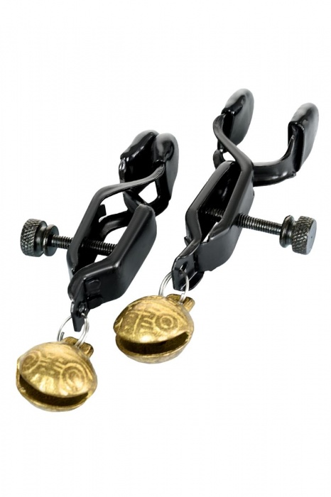 Черно-золотистые зажимы для сосков TOYFA Theatre - ToyFa - купить с доставкой в Сергиевом Посаде