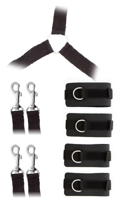 Комплект наручников и поножей LUXURIOUS BED RESTRAINT CUFF SET - Blush Novelties - купить с доставкой в Сергиевом Посаде