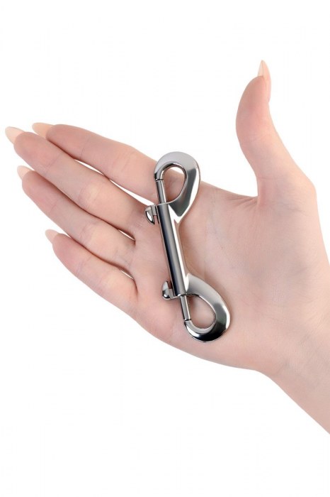 Серебристый двухсторонний карабин TOYFA Metal - ToyFa - купить с доставкой в Сергиевом Посаде