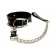 Черный ошейник с поводком из эко-кожи - БДСМ Арсенал - купить с доставкой в Сергиевом Посаде